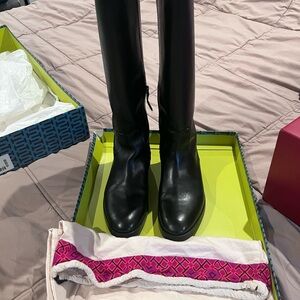 Tory Burch Black Over the Knee Boots